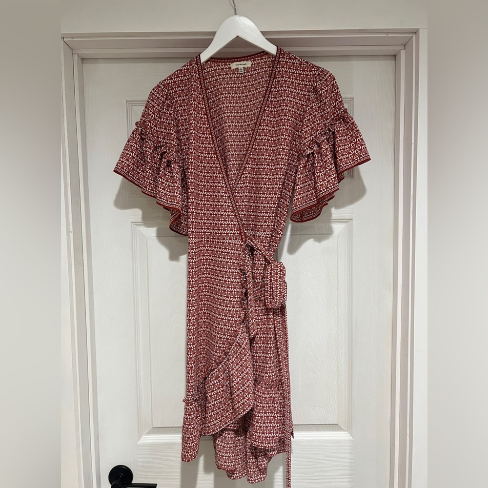 Max Studio Blush pink print wrap dress - Size S